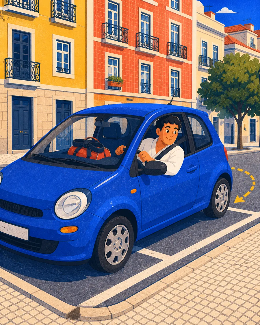 Judoca a estacionar numa rua de Benfica